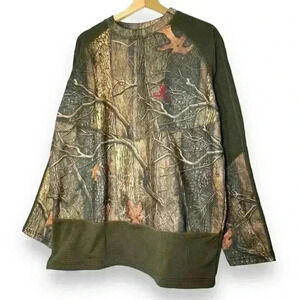 Huntworth Camouflage Sweatshirt Long Sleeve Men’s XL Hunting Outdoor  Green Crew